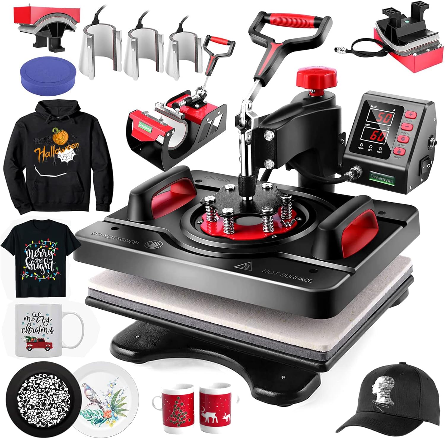 AKEYDIY 8-in-1 Heat Press Machine, 12