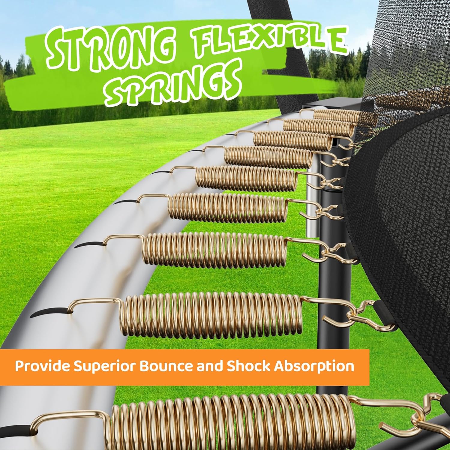 Gigu Recreational Trampoline with Net & Ladder, 10–14FT, ASTM Approved
