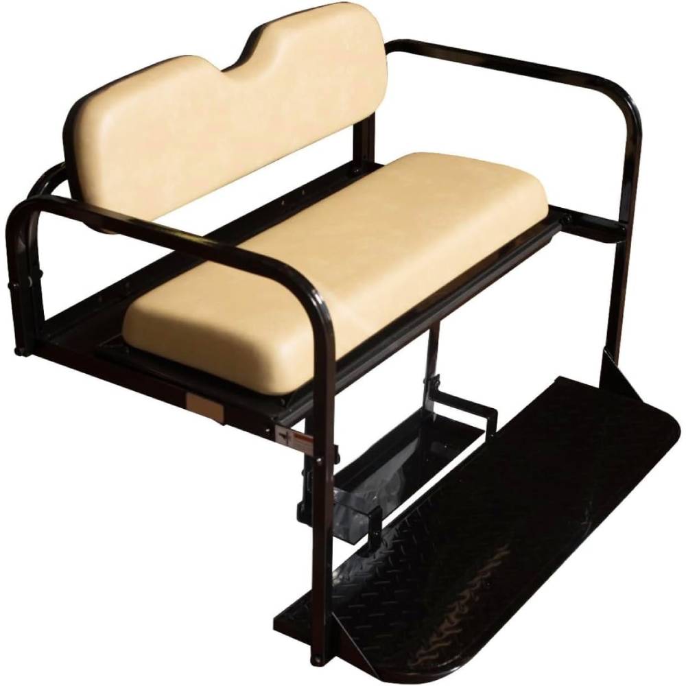 EZGO TXT Rear Flip Seat Kit, 1995+, Factory Tan Cushions