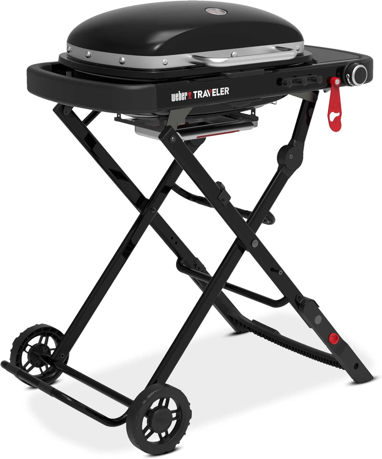 Weber Traveler Portable Propane Grill, 1 Burner, Black