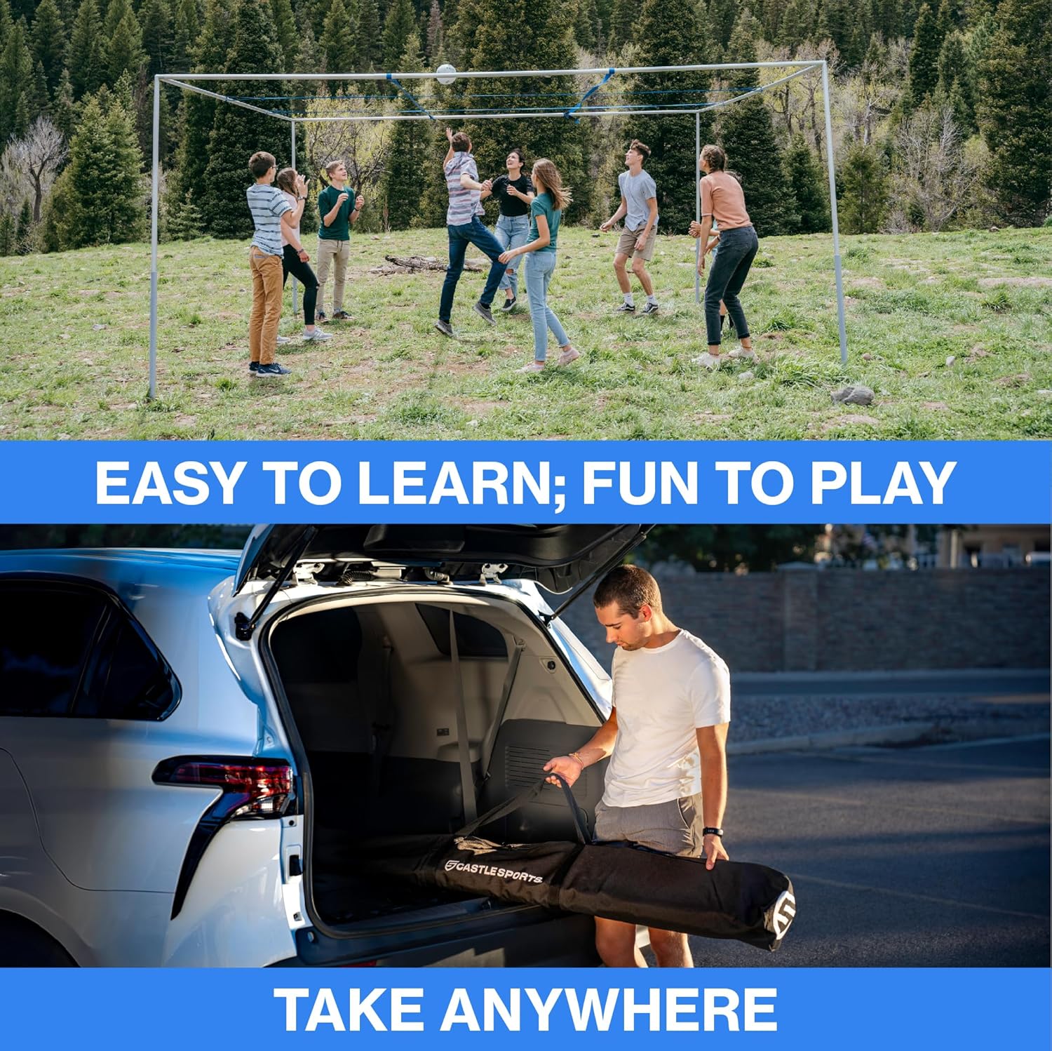 9 Square Castle Squares, Portable Adjustable Metal Game Set