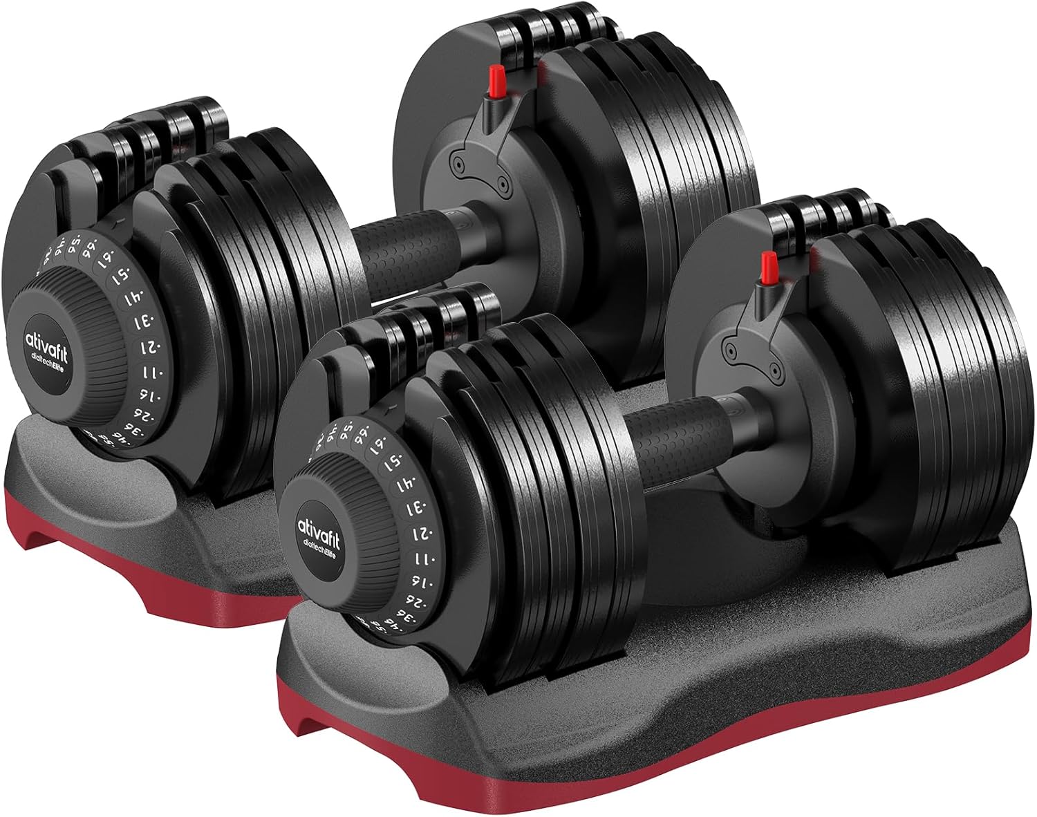 Ativafit Adjustable Dumbbell Set, 27.5–88lbs, Quick Dial, Space Saving