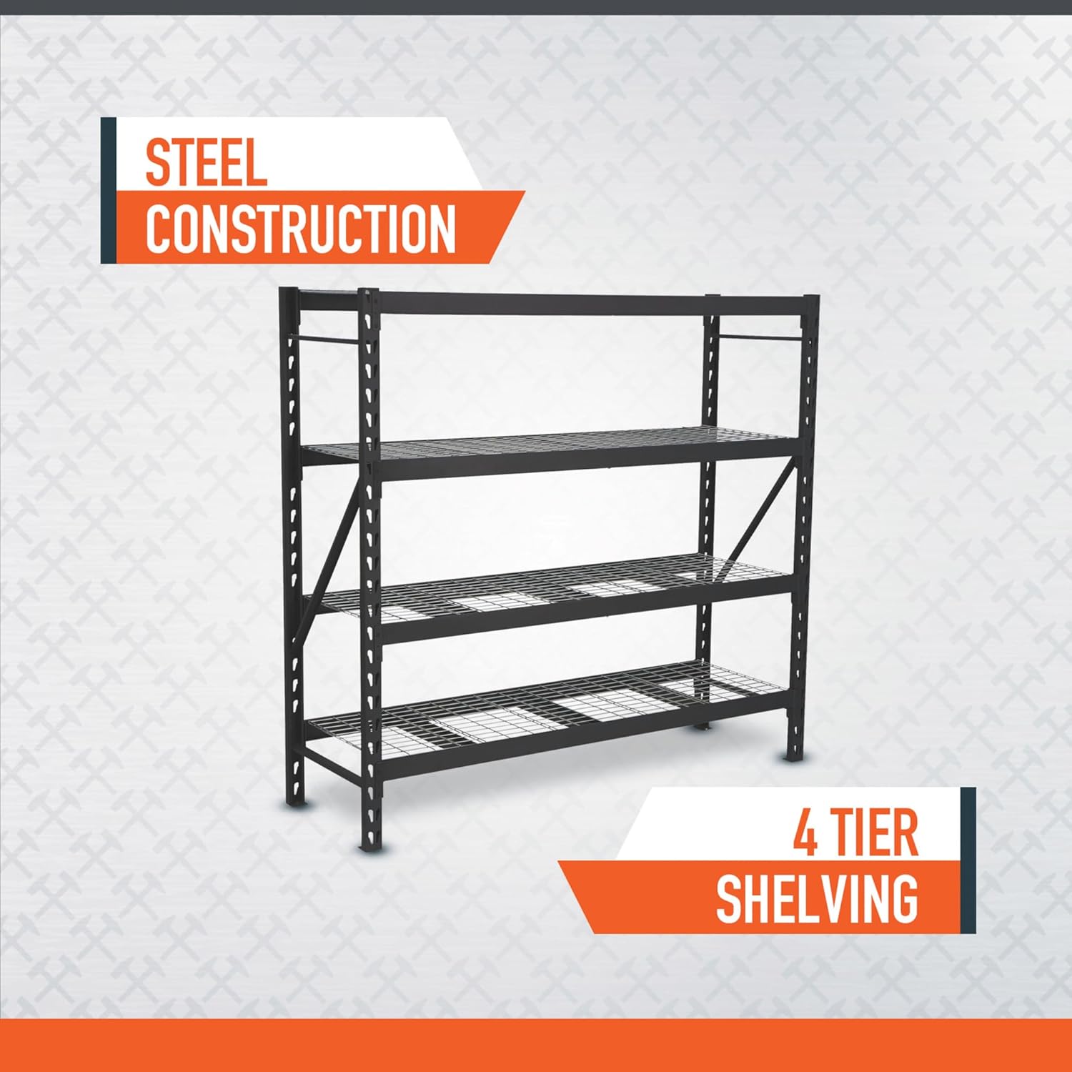 Ironton 4-Tier Steel Shelving Unit, 8000lb Capacity, 77