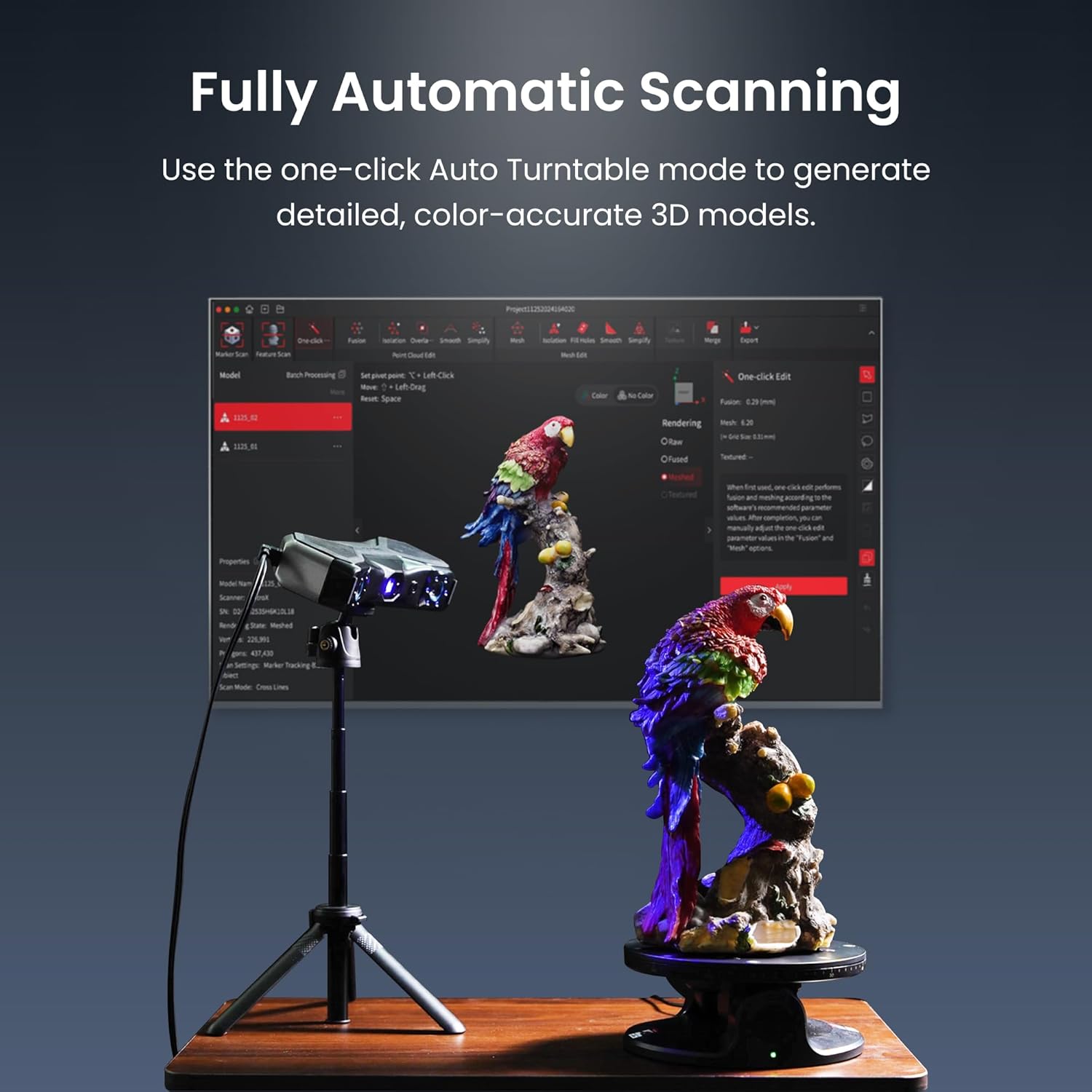 Revopoint MetroX 3D Scanner, Blue Light, 0.01mm Precision, 60fps