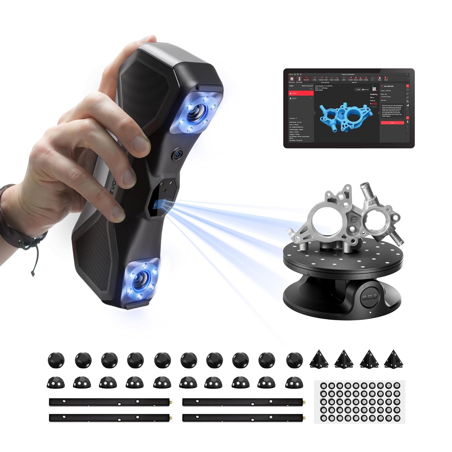 Revopoint MetroX 3D Scanner, Blue Light, 0.01mm Precision, 60fps