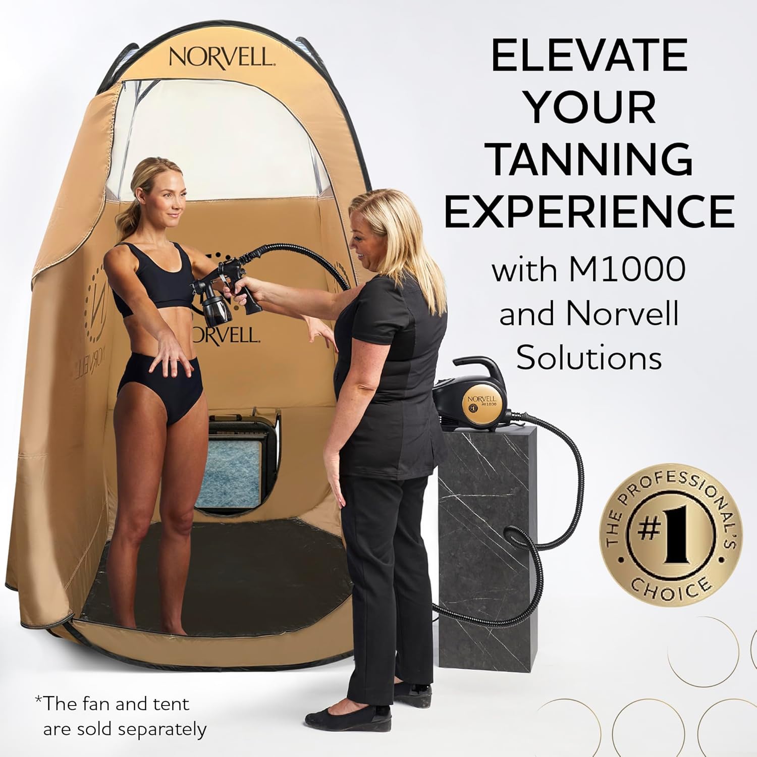 Norvell M1000 HVLP Spray Tan Kit with 3 Tanning Solutions
