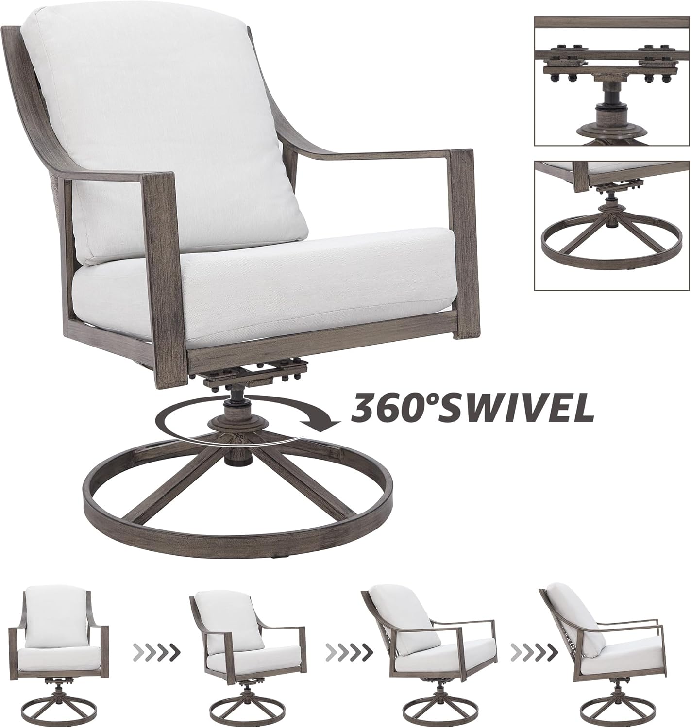 NATURAL EXPRESSIONS 5-Piece Patio Dining Set with Swivel Chairs & Table