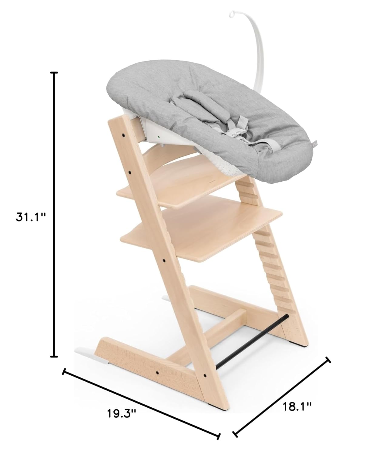 Stokke Tripp Trapp Chair + Newborn Set, Natural/Grey