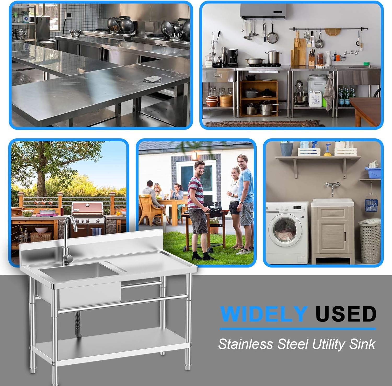 Freestanding Utility Sink with Plumbing & Storage, 39