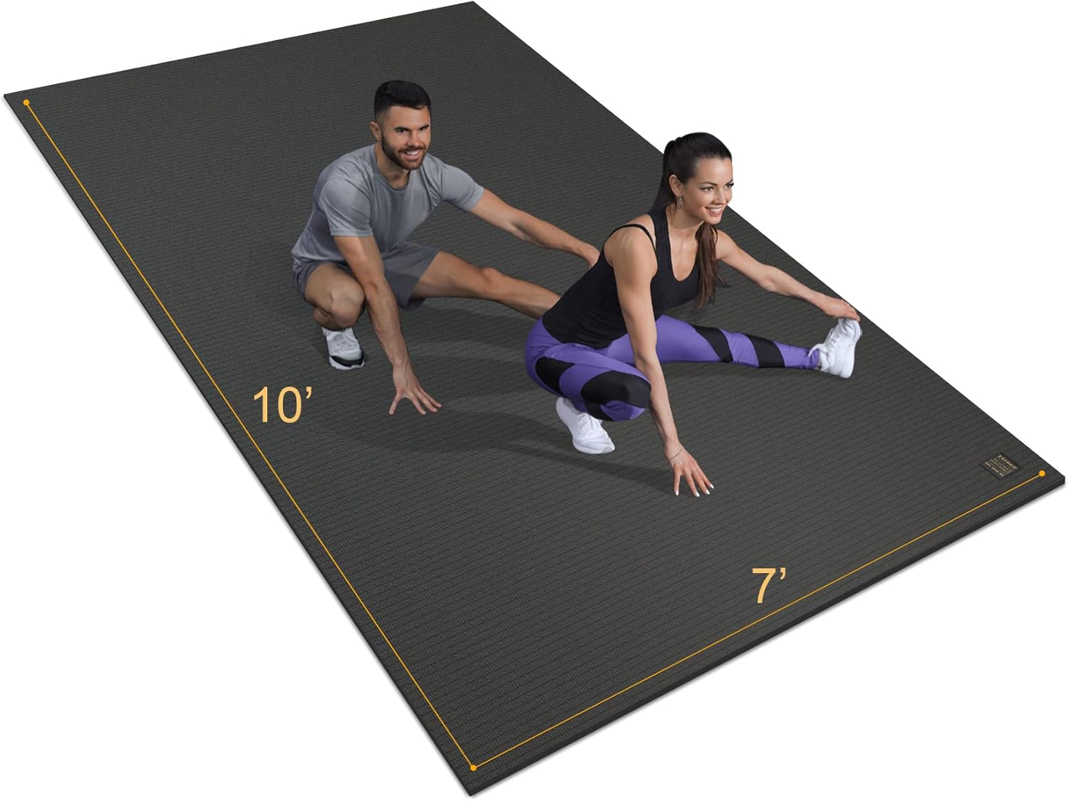Gxmmat Large Exercise Mat, 12'x7'/10'x7'/8'x7', 7mm Thick