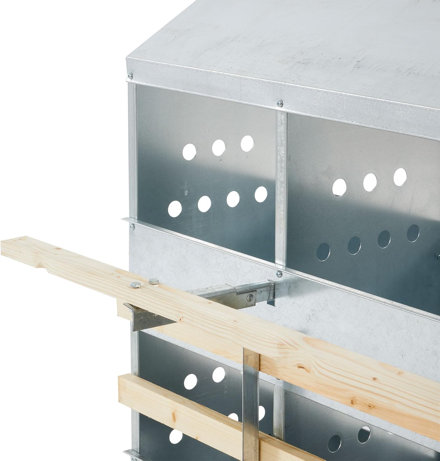 Brower 2-Tier 10-Hole Chicken Nesting Box, 50–60 Hen Capacity, Galvanized