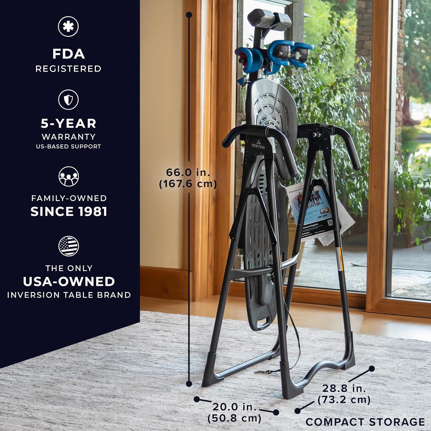 TEETER EP-560 Inversion Table, Back Pain Relief, FDA Registered