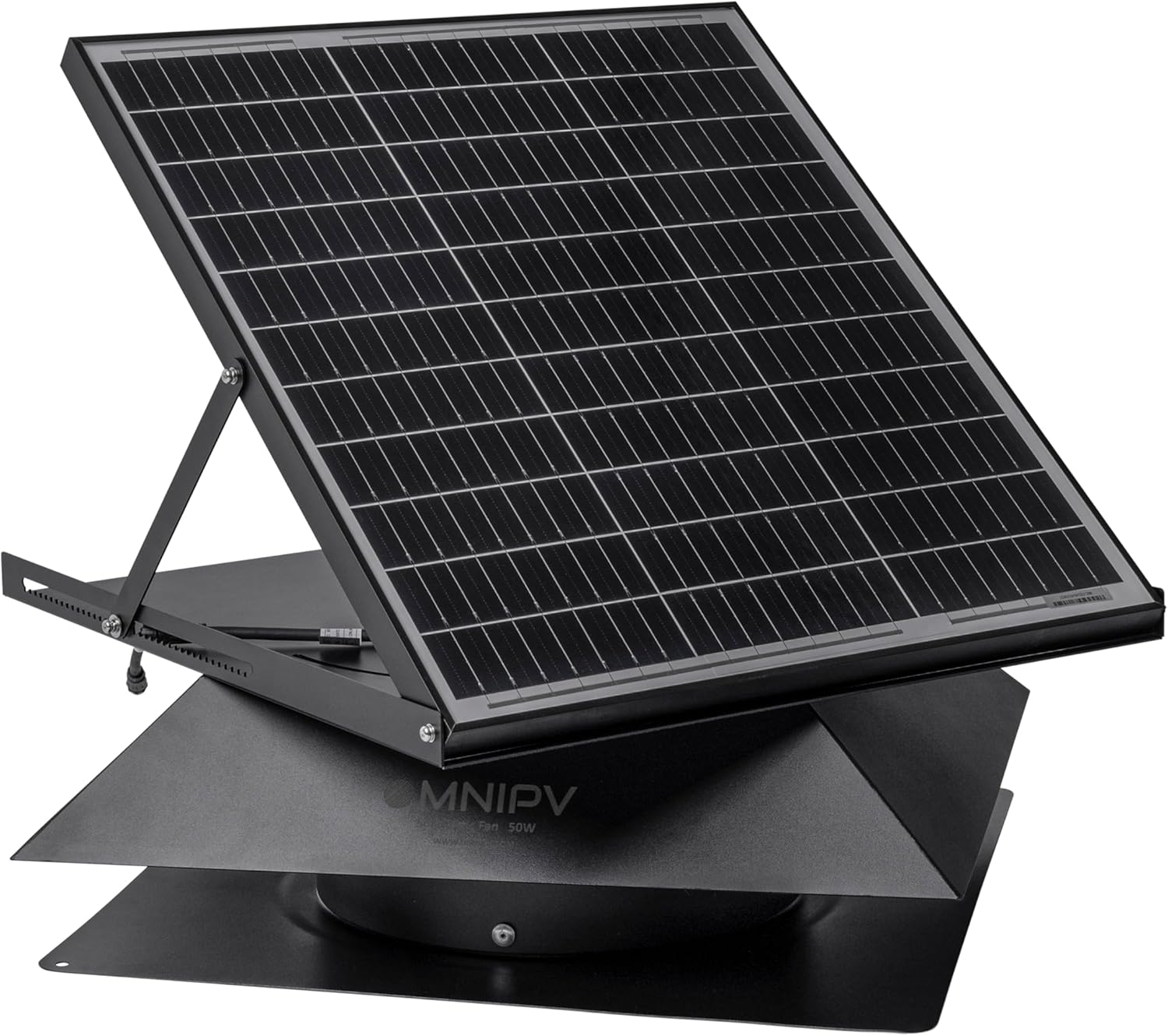 Smart Hybrid Solar Attic Fan Pro, 2850 CFM, 50W Panel, Thermostat