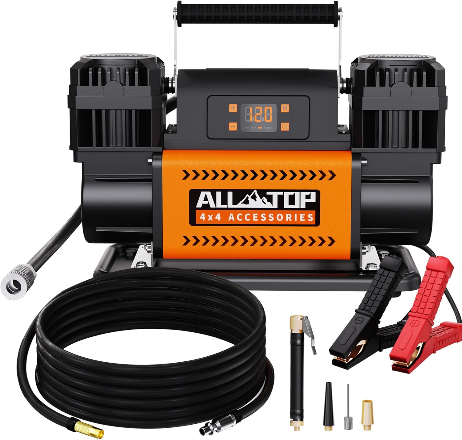 ALL-TOP 12V Air Compressor with LCD, 150PSI, Dual Cylinder