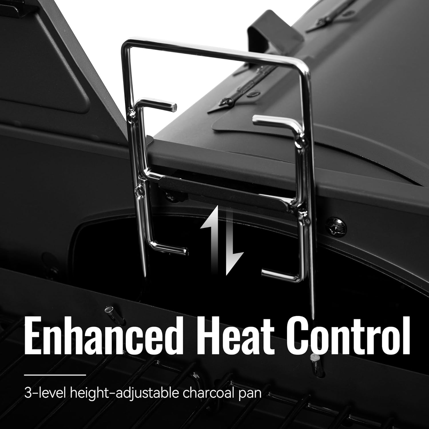 2-Burner Gas & Charcoal Combo Grill with Smoker & Side Burner, 34,000 BTU, 1020 Sq In, Black