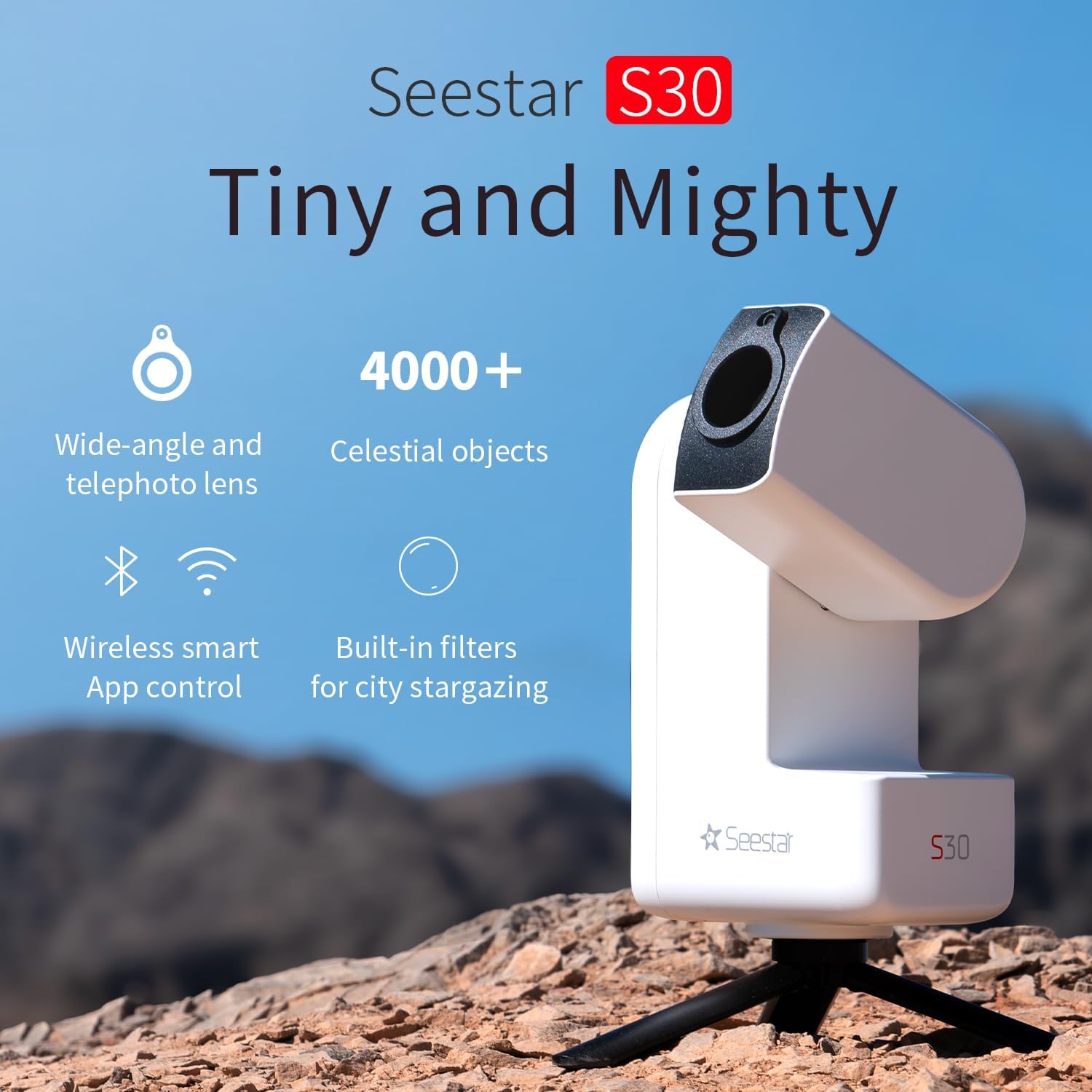 ZWO Seestar S30 Smart Digital Telescope/Camera, Portable