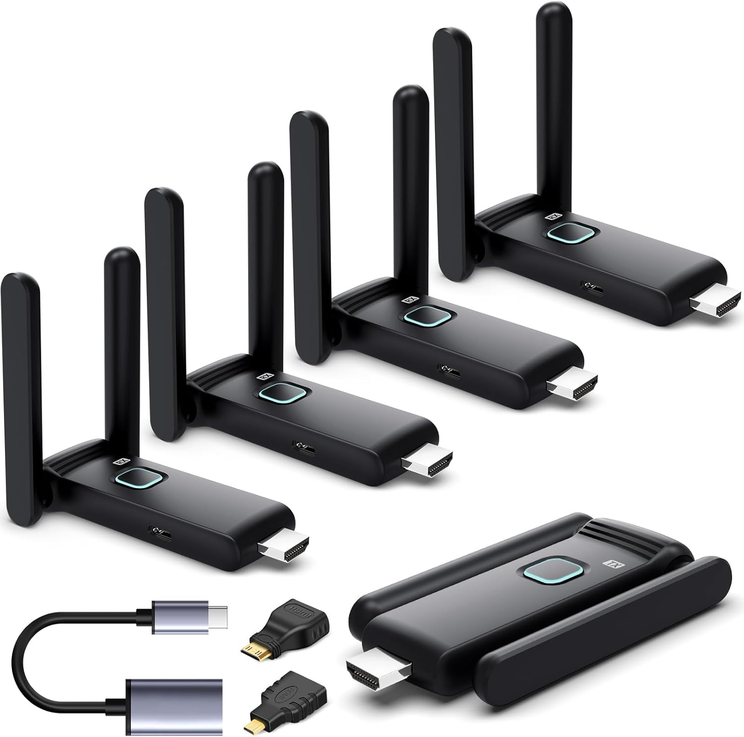 Wireless HDMI Transmitter with 4 Receivers, 165FT, Plug & Play