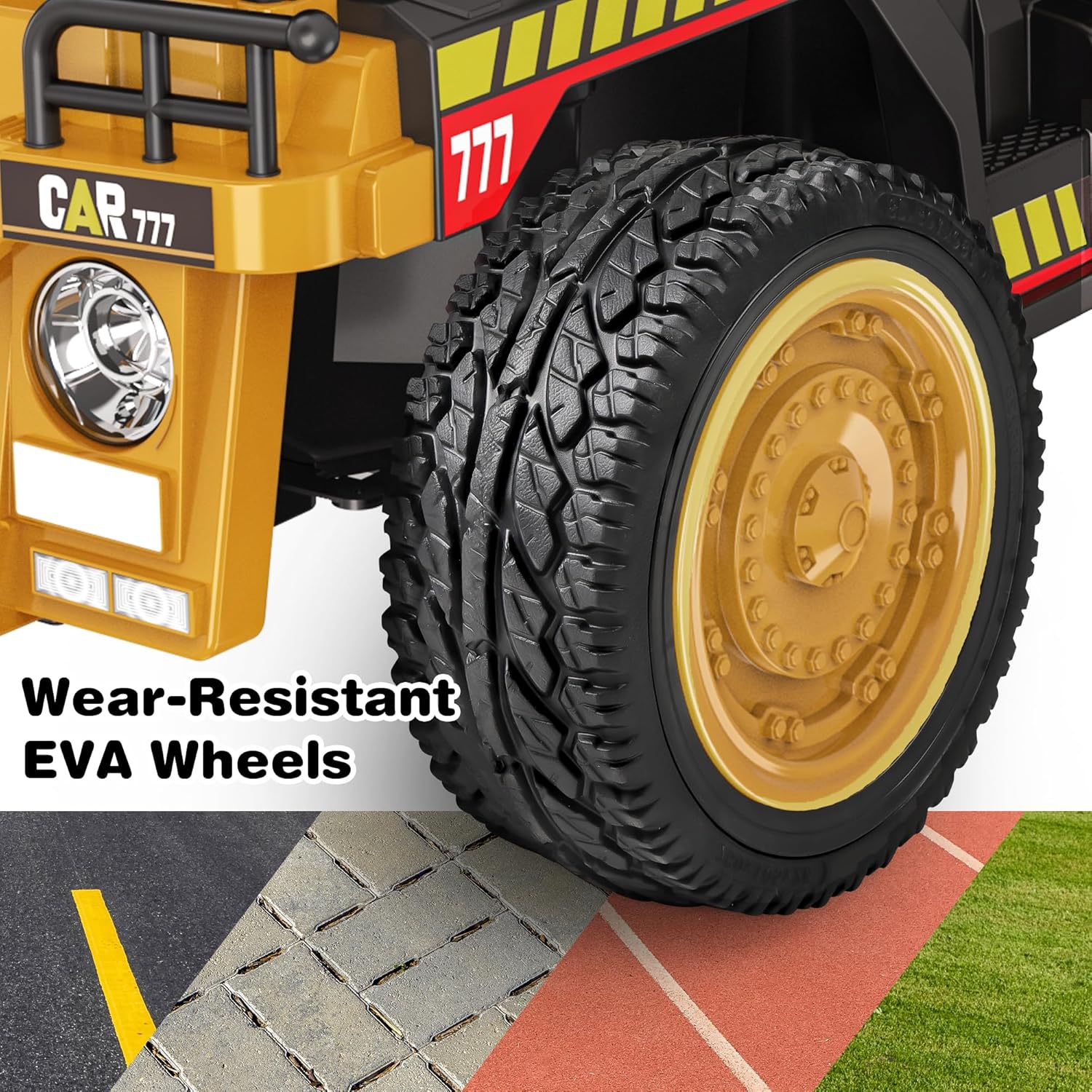 ANPABO 24V Ride-On Dump Truck, 2x75W Motors, Remote, Yellow