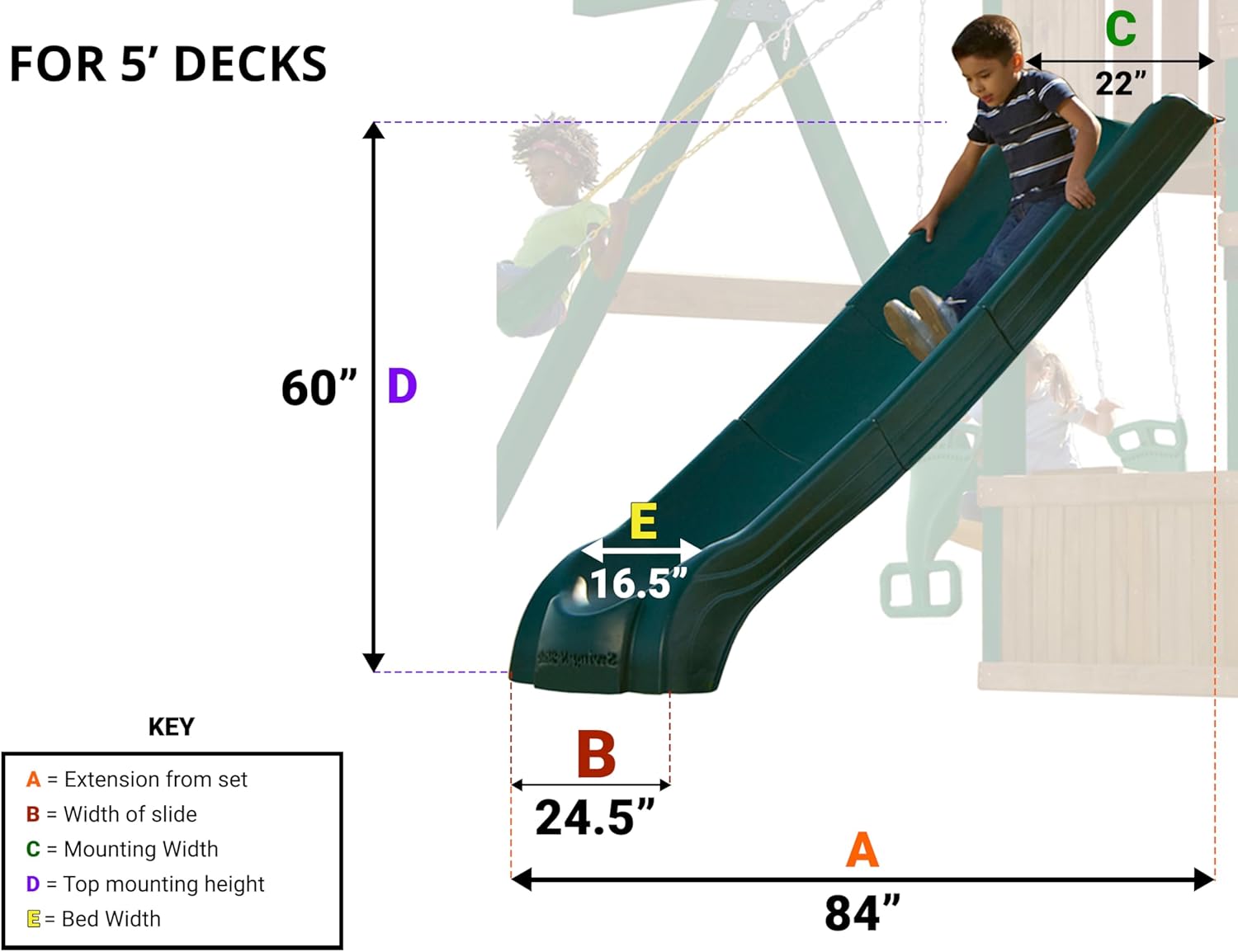 Swing-N-Slide NE 4699-T Super Summit Slide, 3-Piece, Green