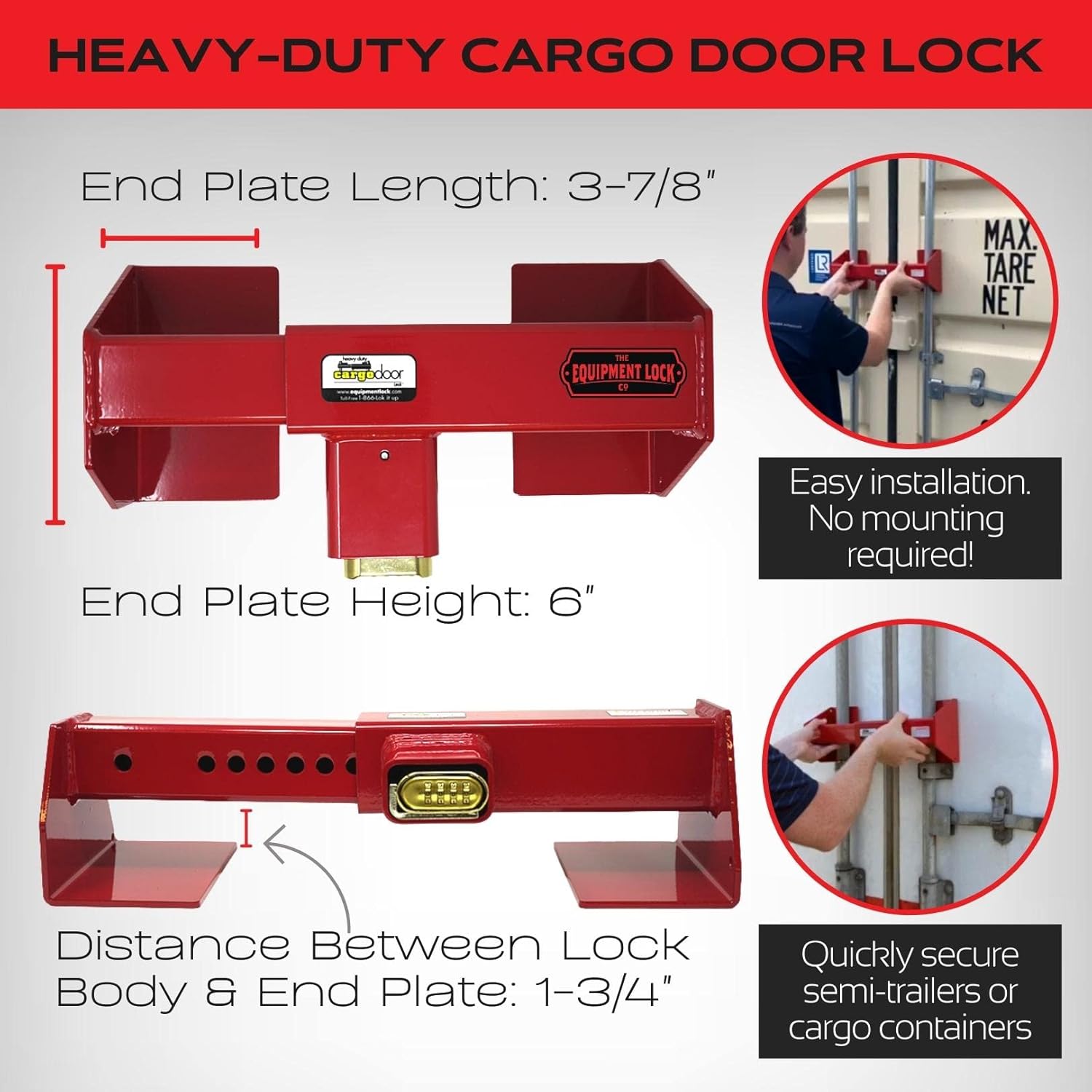 Equipment Lock Cargo Door Lock, Steel, Semi Trailer Security