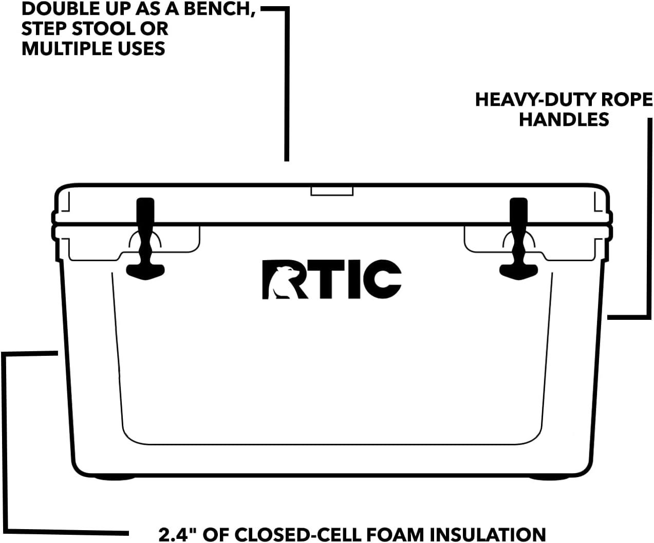 RTIC 65 QT Ultra-Tough Cooler, Hard Insulated, Portable