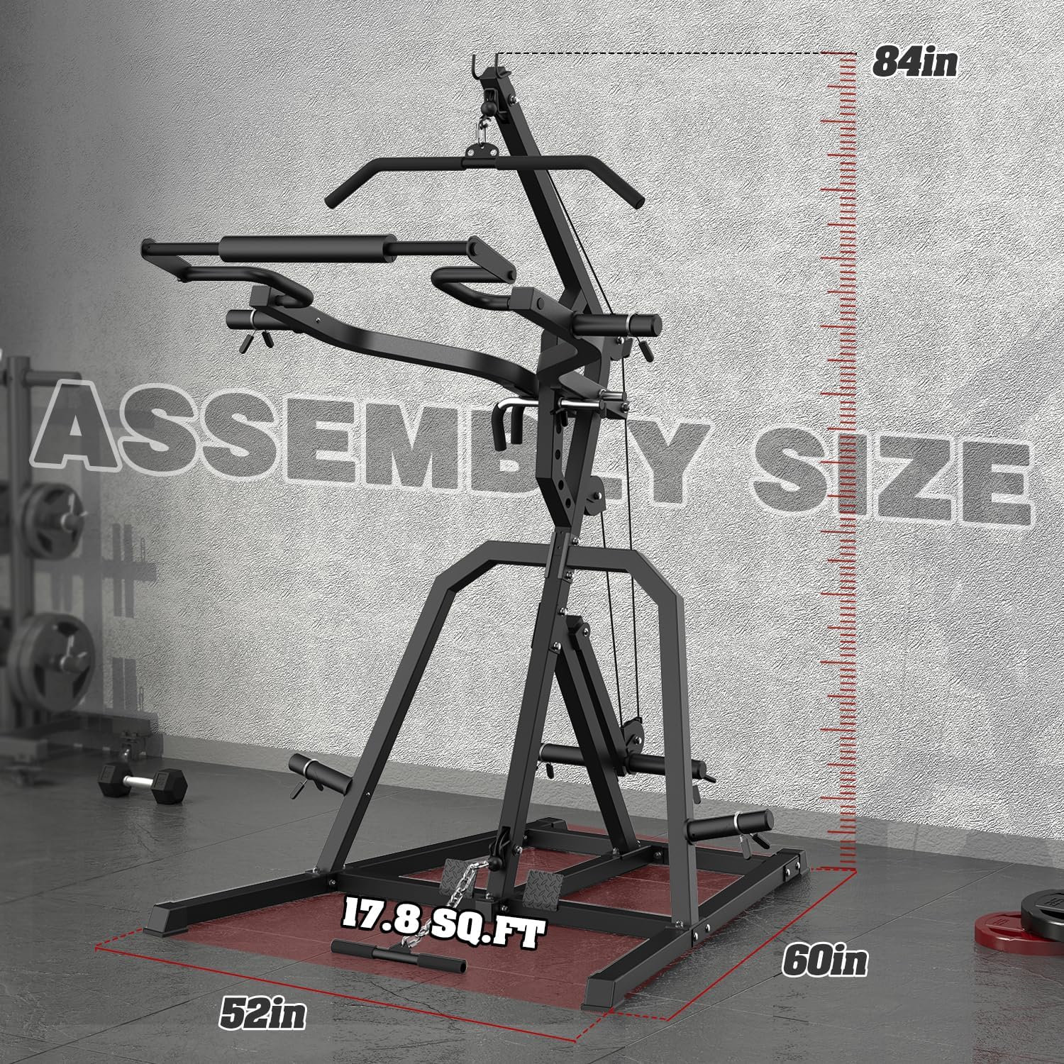 DONOW Leverage Gym Power Rack with LAT Row System, Home Gym