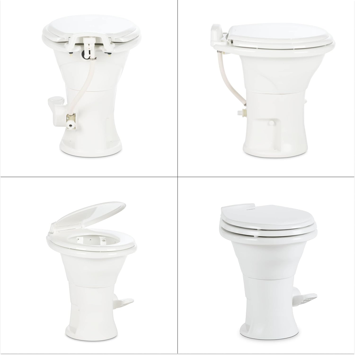 Dometic 310 RV Toilet, Oblong, PowerFlush, White