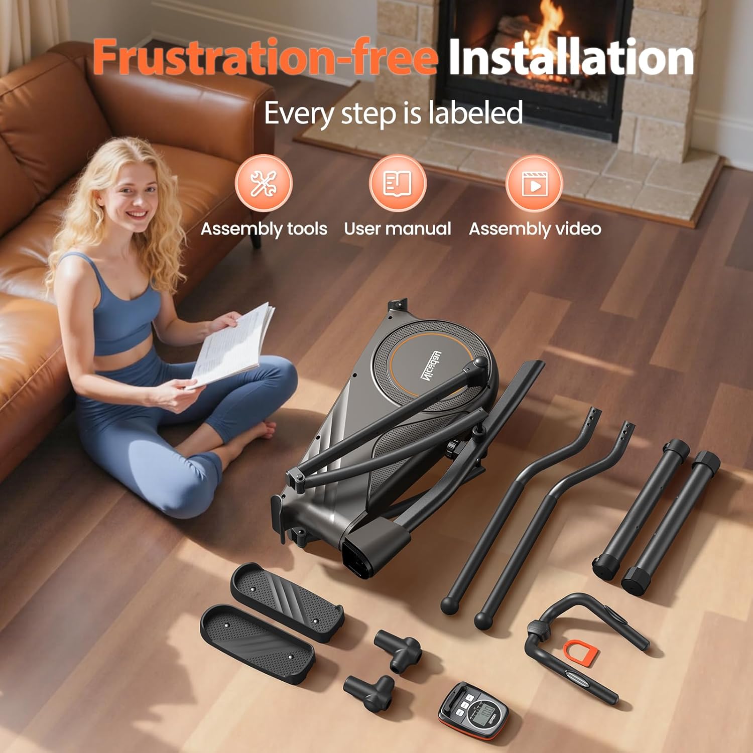 Niceday Elliptical Machine, 15.5–20IN Stride, 16 Levels, 500LB Capacity