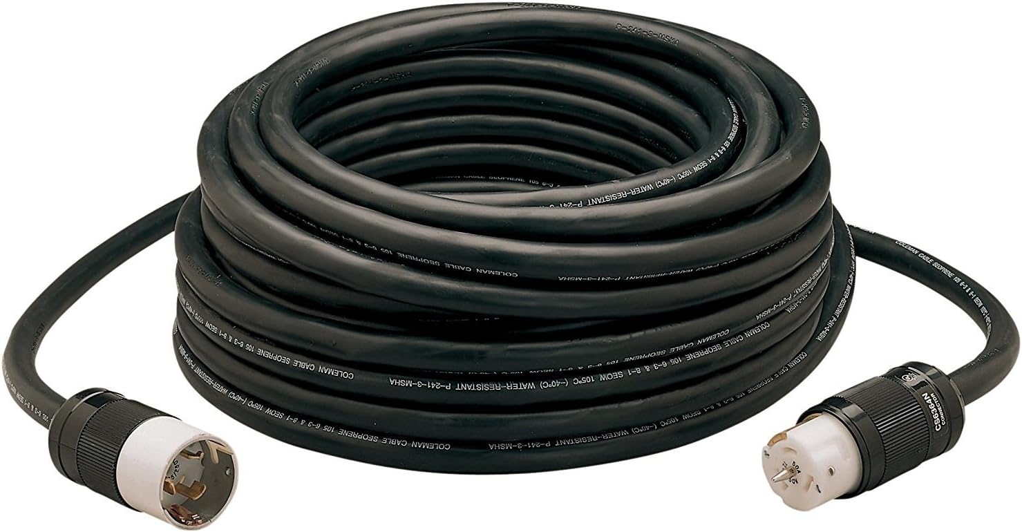 Southwire 100Ft 8 Gauge 50 AMP Outdoor Extension Cord, Twist-Lock