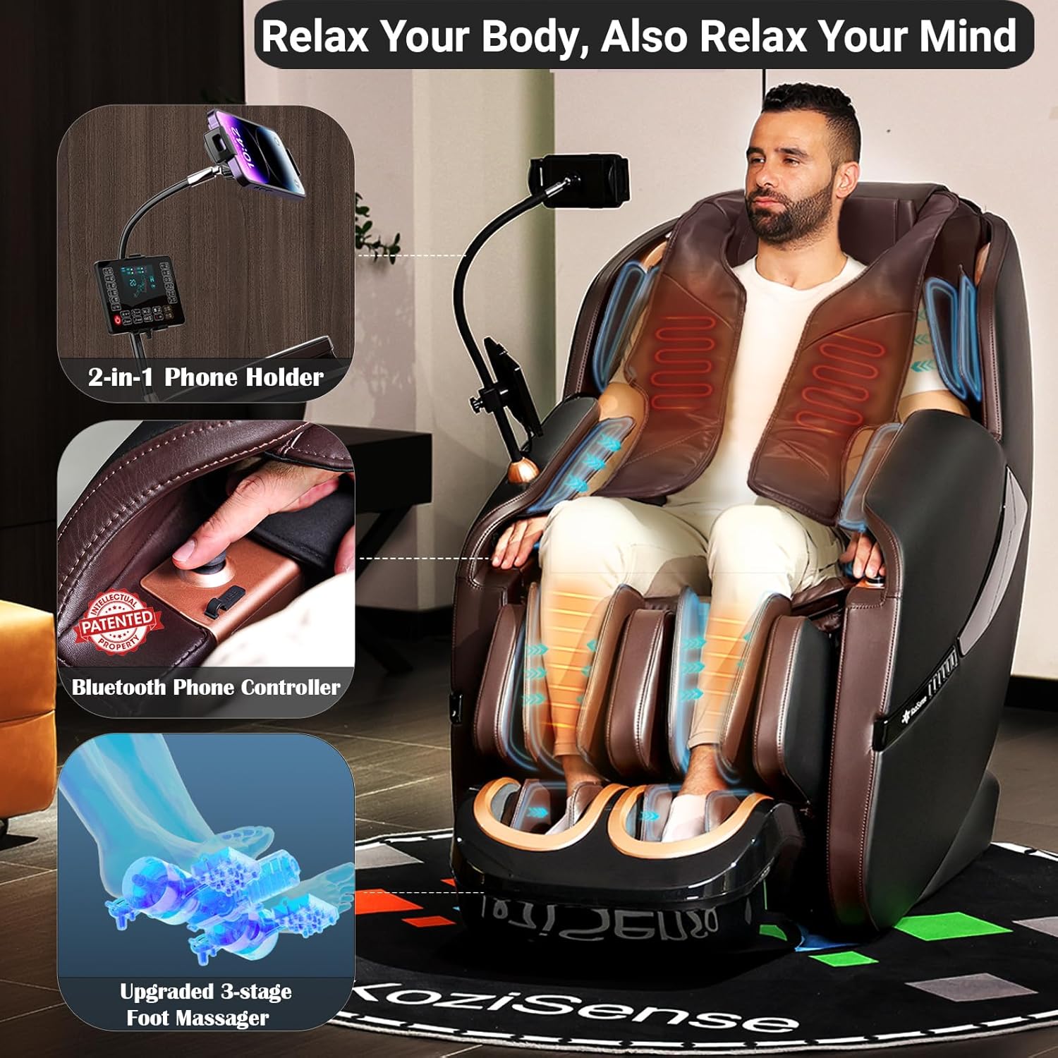 2025 Full Body Massage Chair, SL-Track, AI Control, Heat, Calfrest Extension