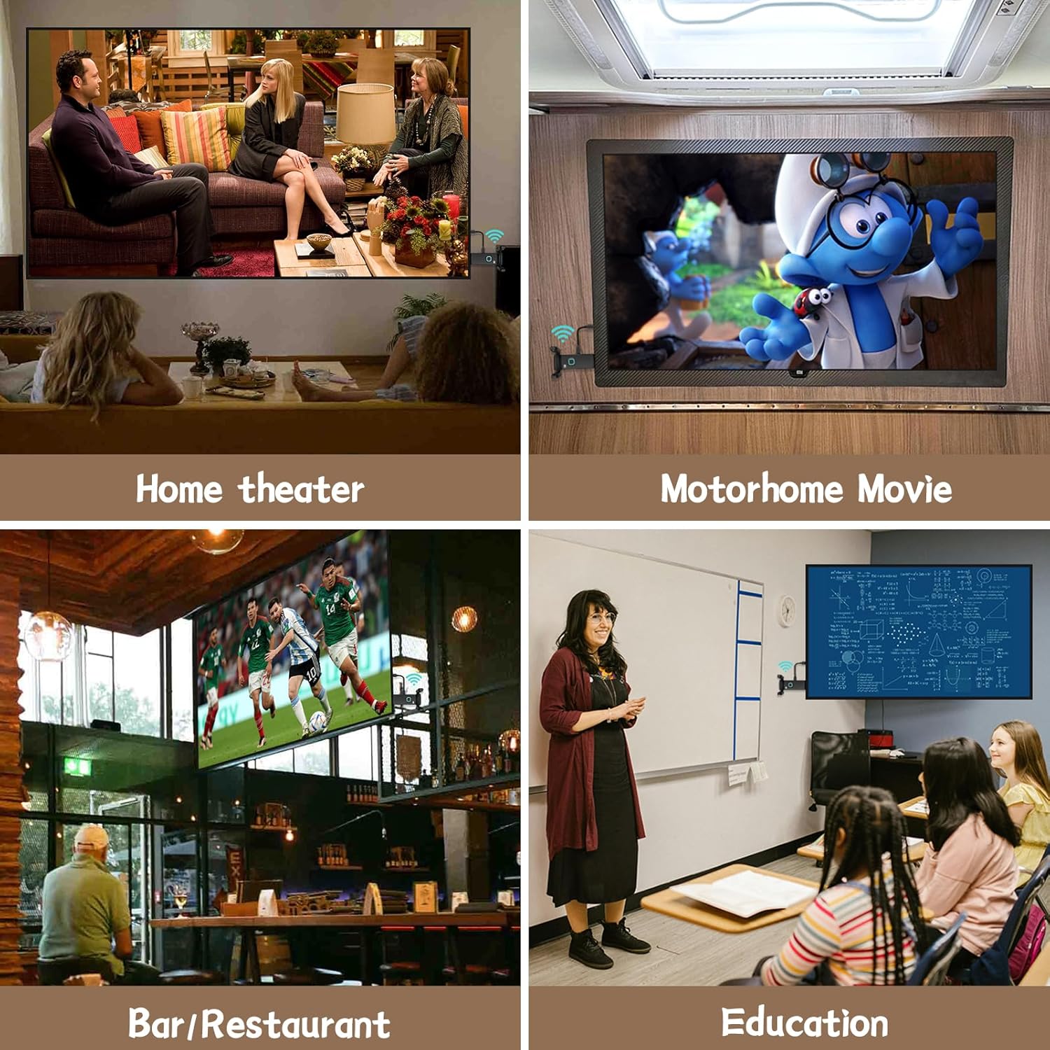 Wireless HDMI Transmitter with 4 Receivers, 165FT, Plug & Play