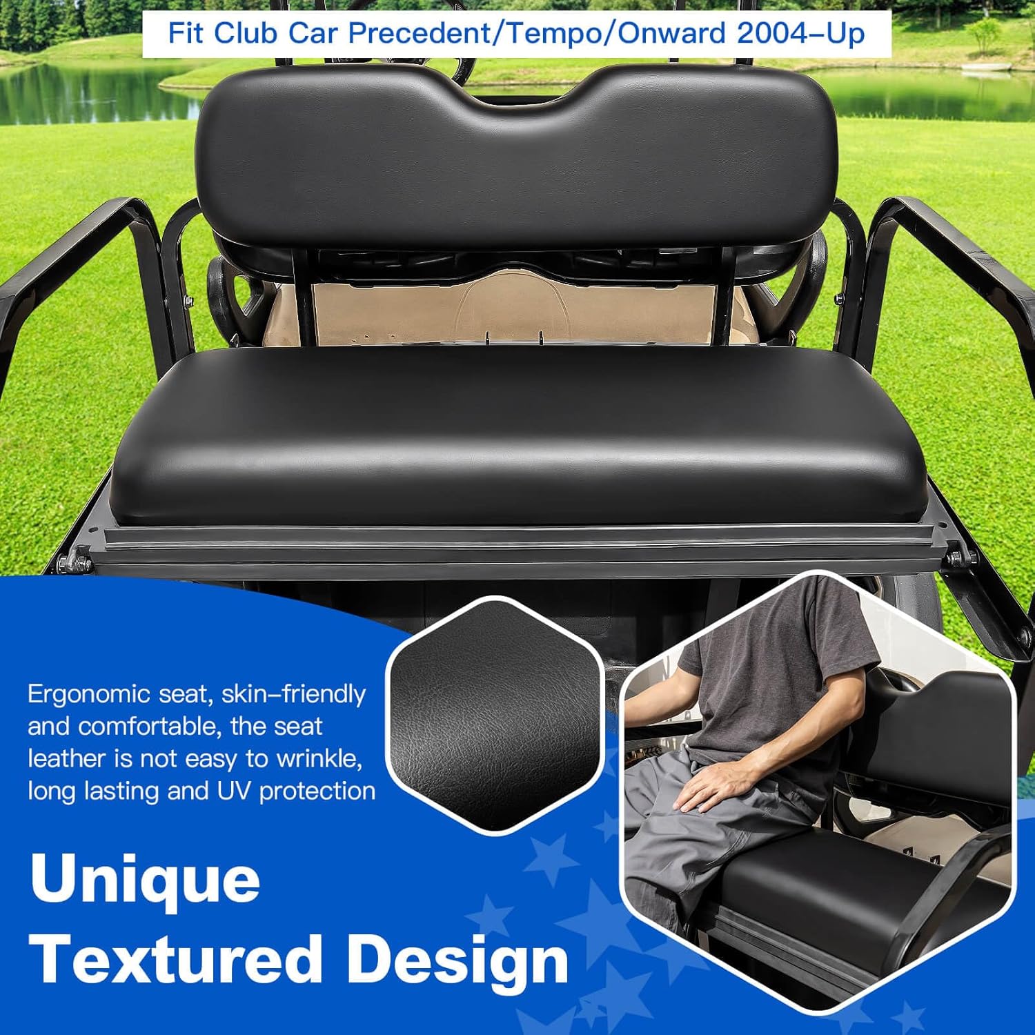 NOKINS Rear Seat Kit, Flip Seat, Steel Frame, Black