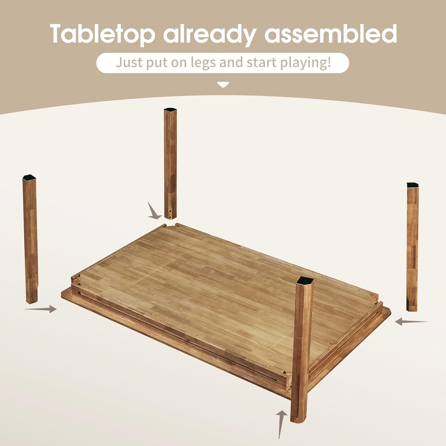 Board Game Table with Removable Top, Seats 4–6, 57