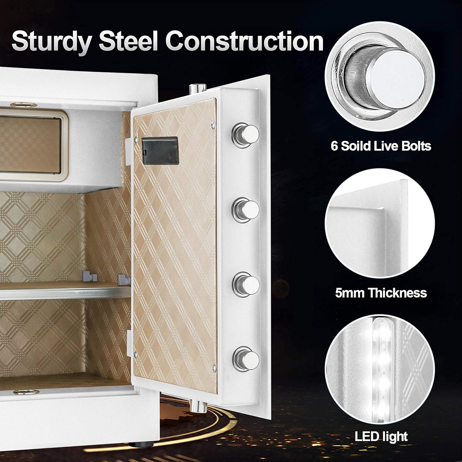 TIGERKING Heavy Duty Home Safe, Digital, 2.05 Cuft, White