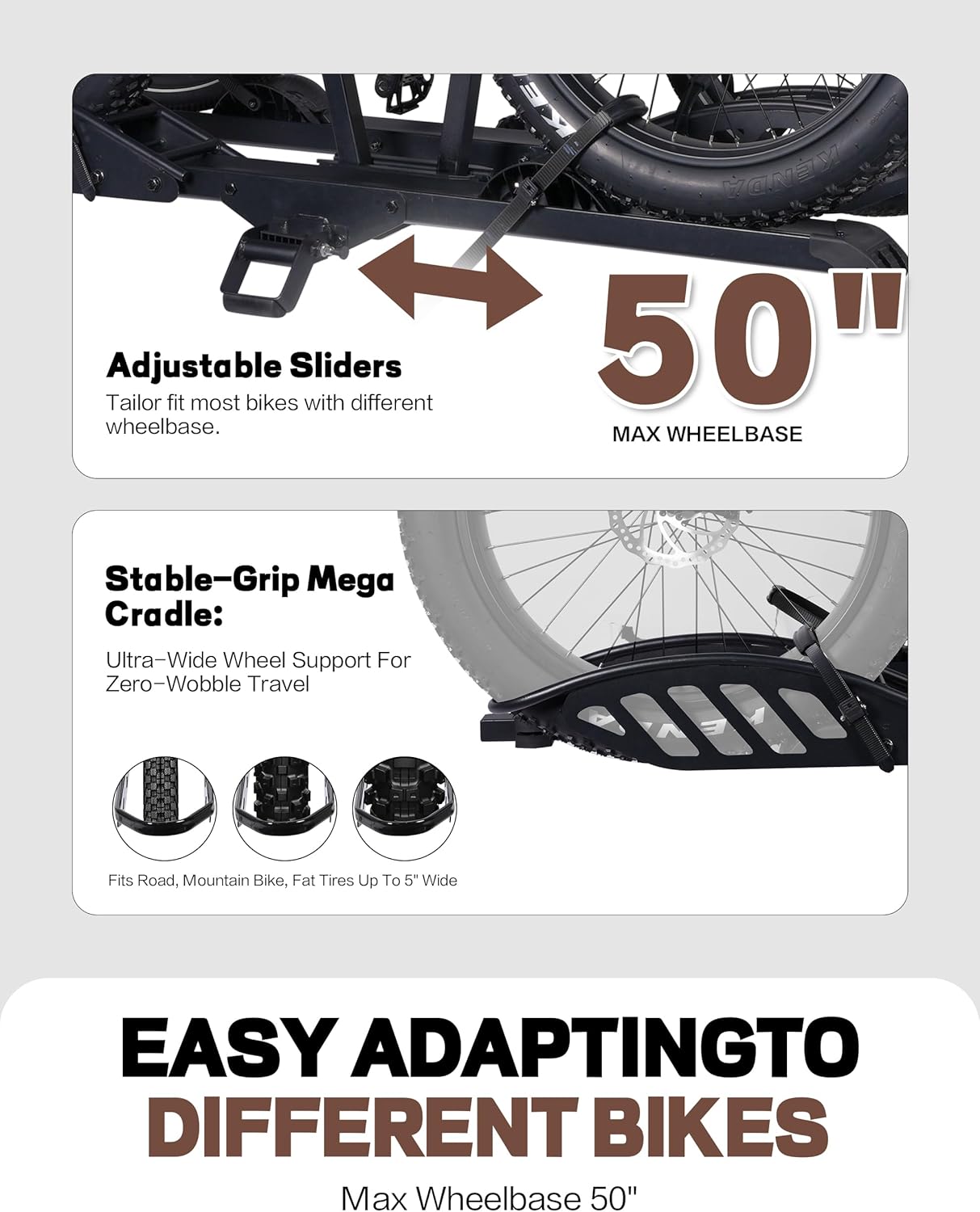 E-Bike Hitch Rack with Ramp, 2-Bike, 200lb Capacity, Foldable