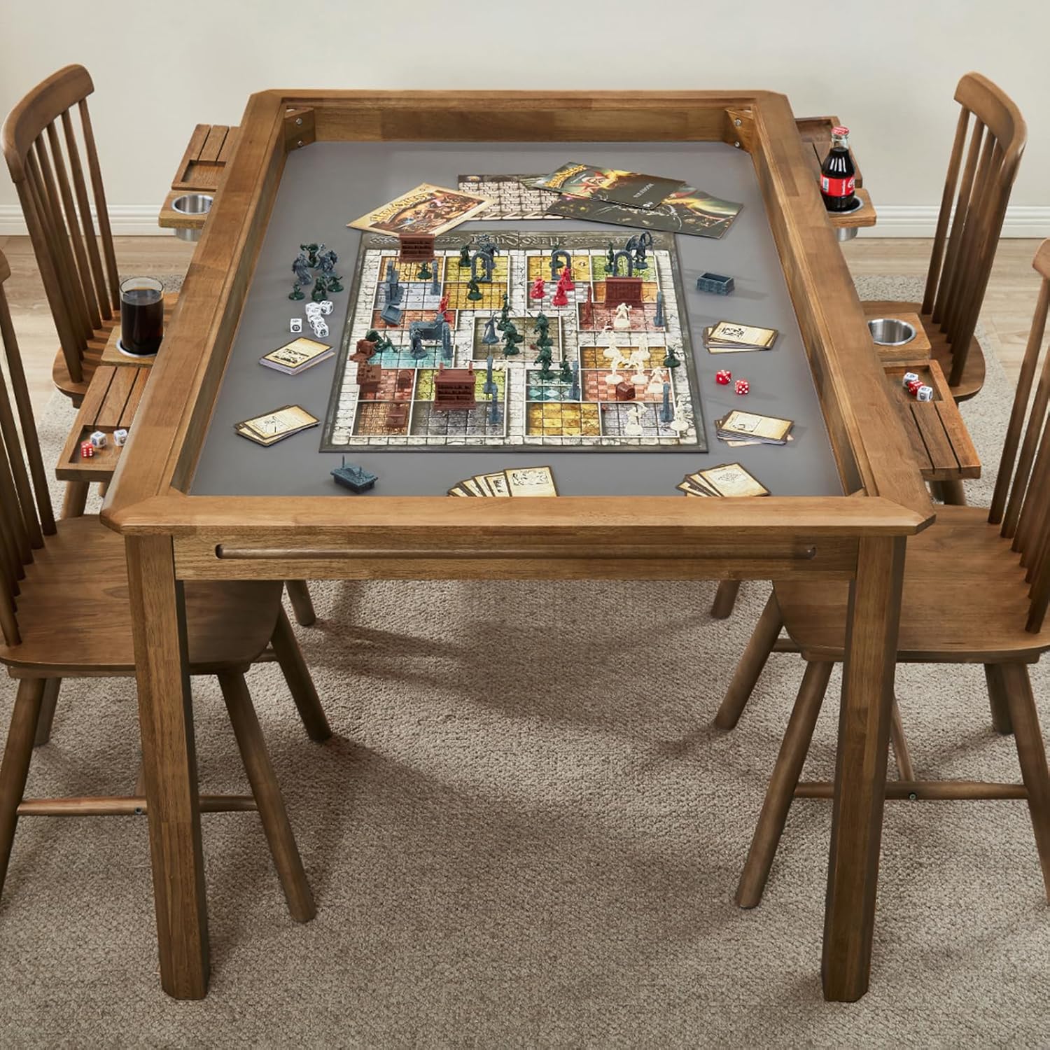 Board Game Table with Removable Top, Seats 4–6, 57