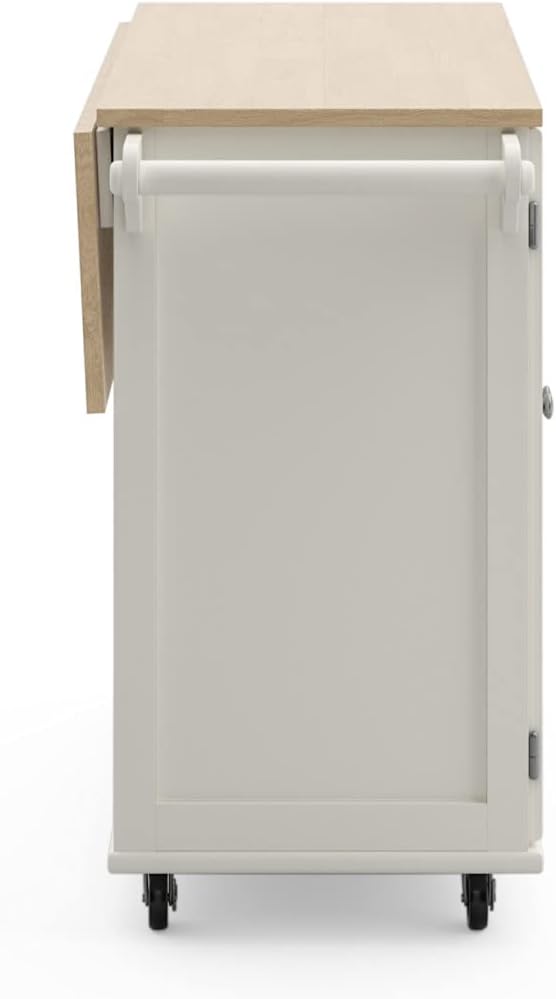 Homestyles Dolly Madison Mobile Kitchen Island Cart, Drop Leaf Breakfast Bar