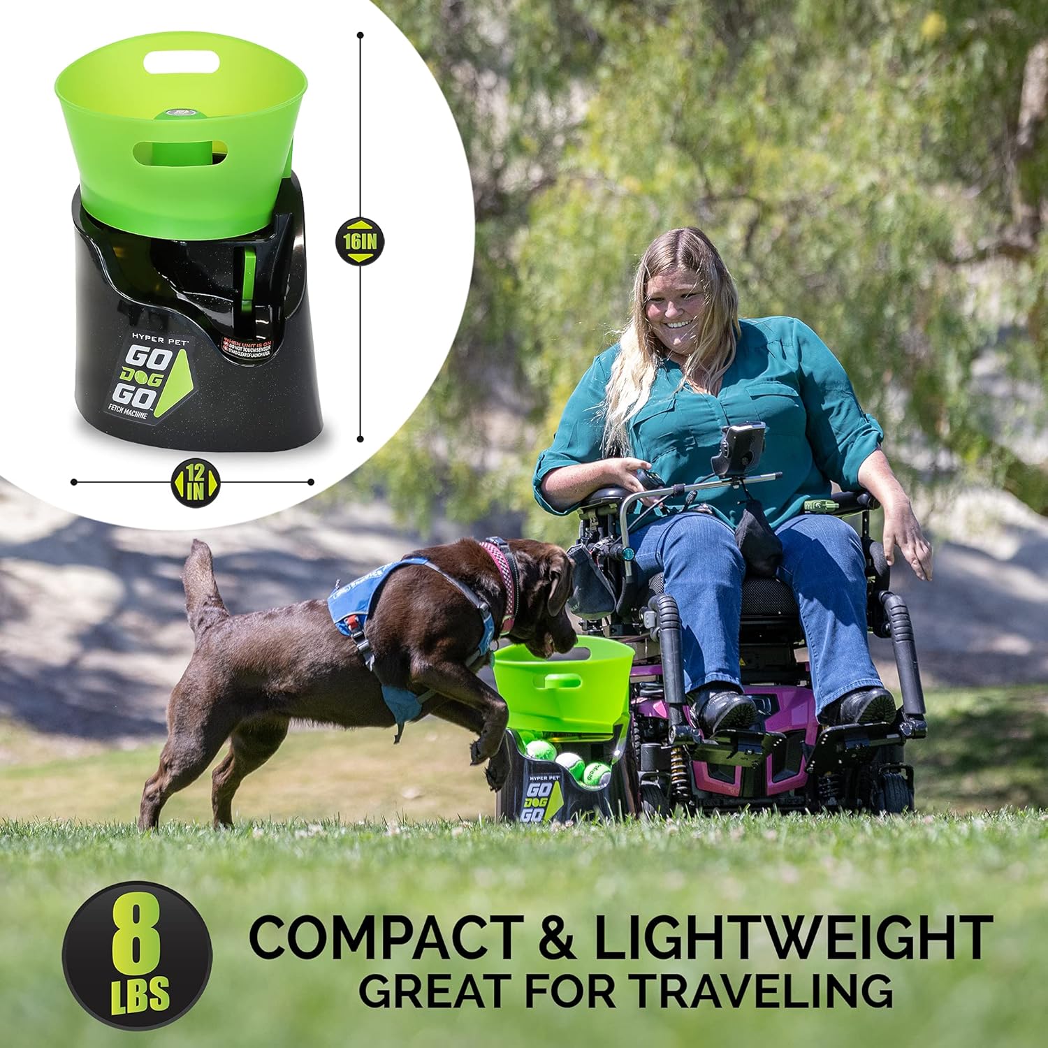 Hyper Pet GoDogGo Automatic Dog Ball Launcher with 5 Balls