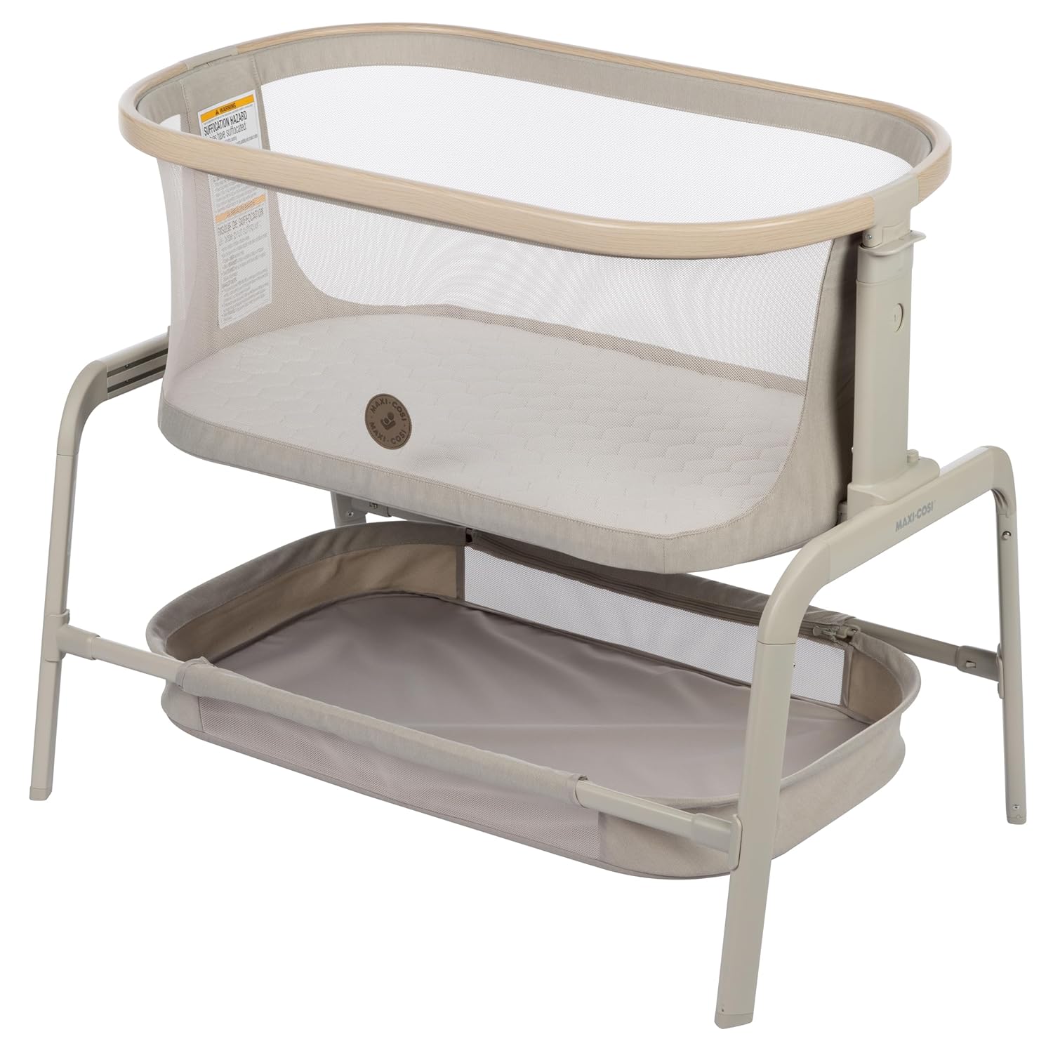 Maxi-Cosi Iora Bedside Sleeper Bassinet, Adjustable Height, Classic Oat