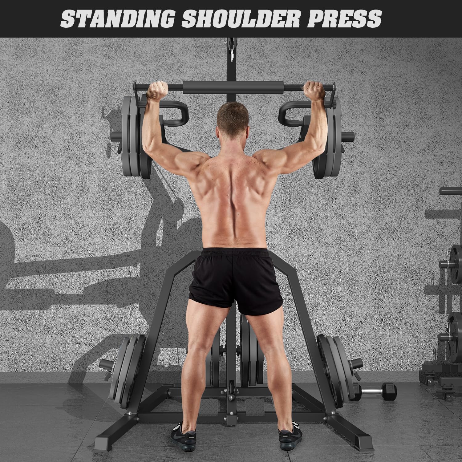 DONOW Leverage Gym Power Rack with LAT Row System, Home Gym