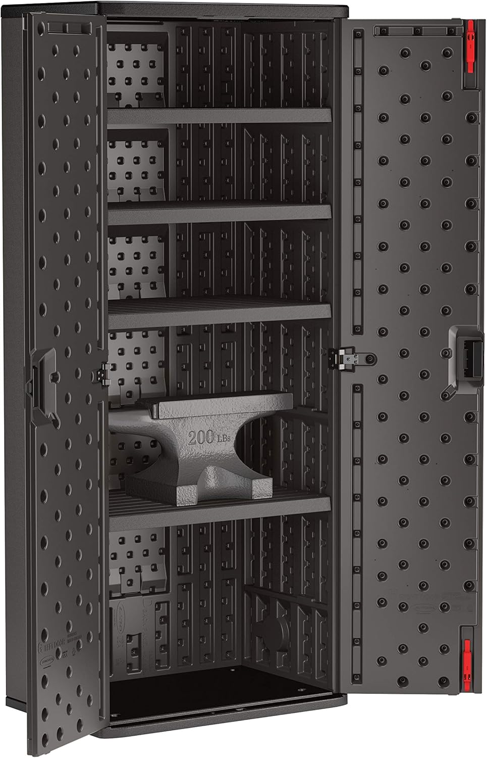 Suncast 19 Cu.Ft Resin Storage Cabinet with Lock, Black, USA Made