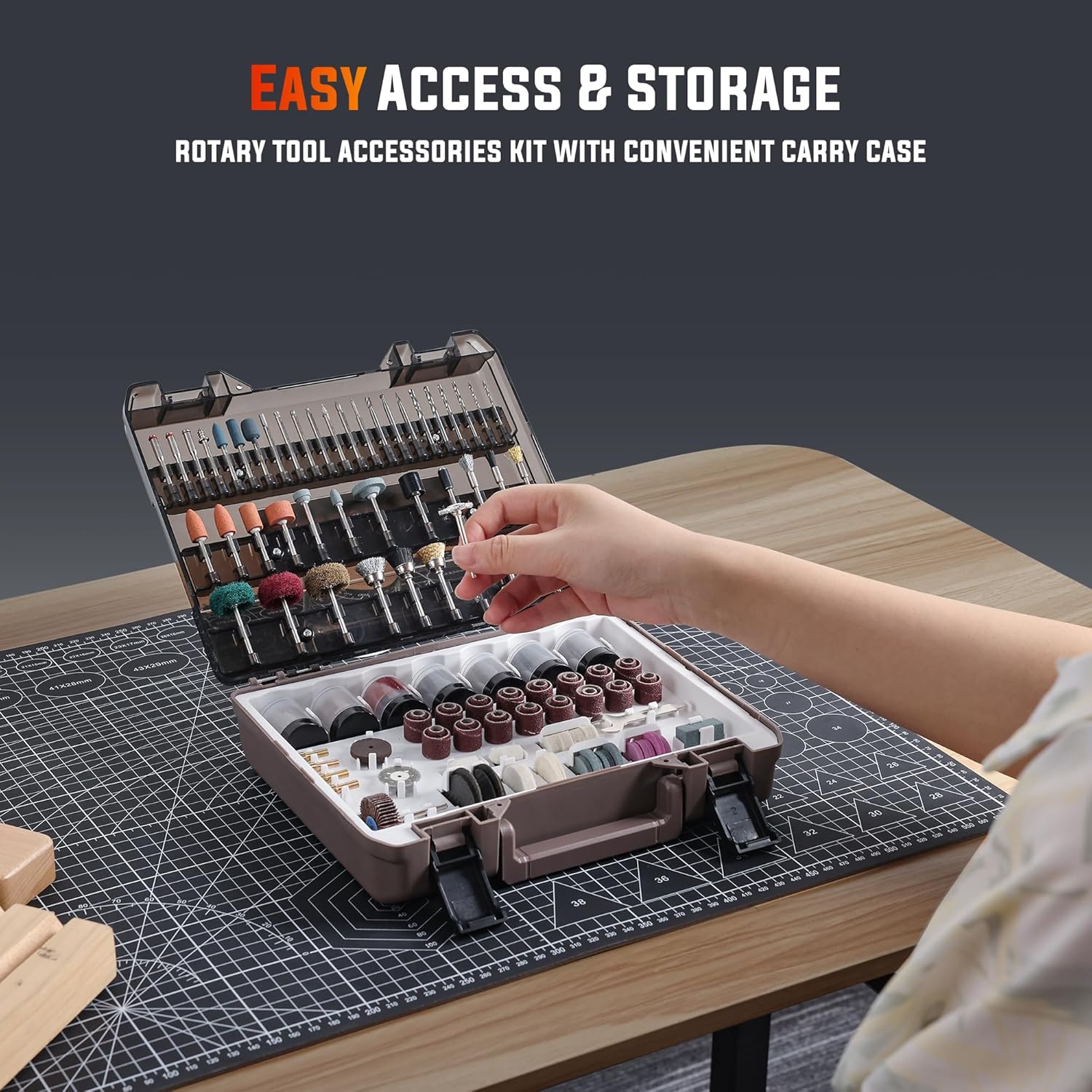 Katerk 420PCS Rotary Tool Accessories Kit, Fits Dremel, 1/8