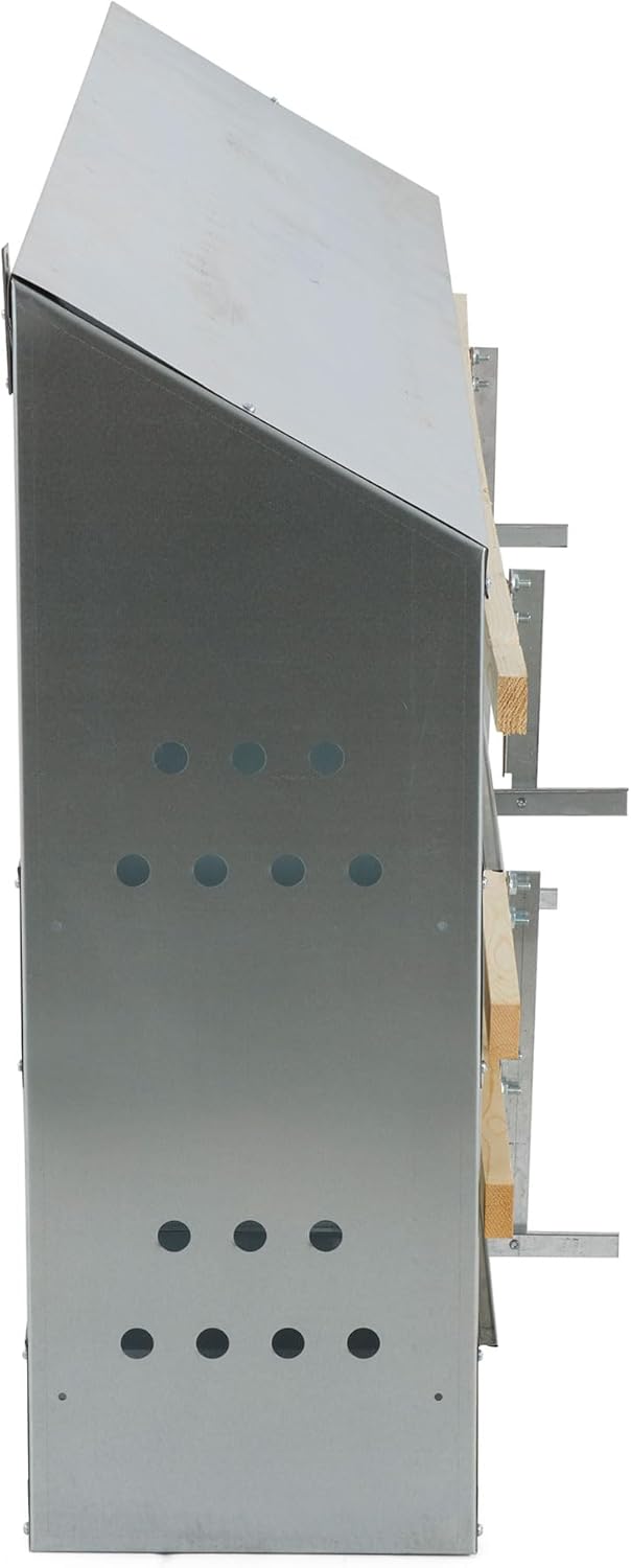 Brower 2-Tier 10-Hole Chicken Nesting Box, 50–60 Hen Capacity, Galvanized