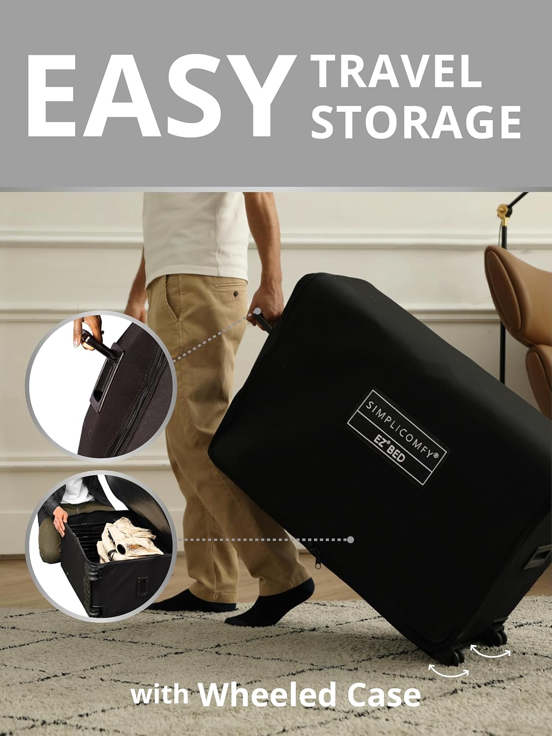 Simpli Comfy Queen EZ Air Mattress with Frame & Pump