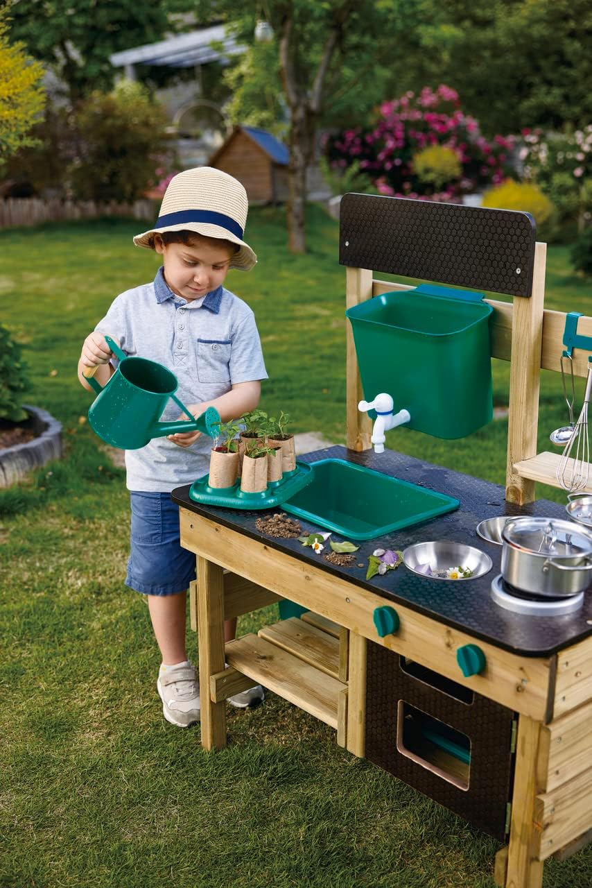 Hape Outdoor Mud Kitchen Wooden Toy Playset with Accessories