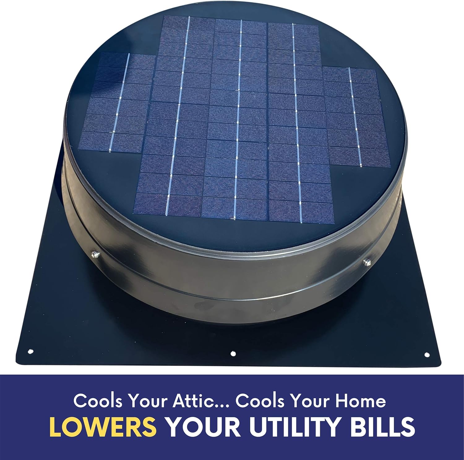 Remington Solar 20W Roof Mount Attic Fan, Round Series