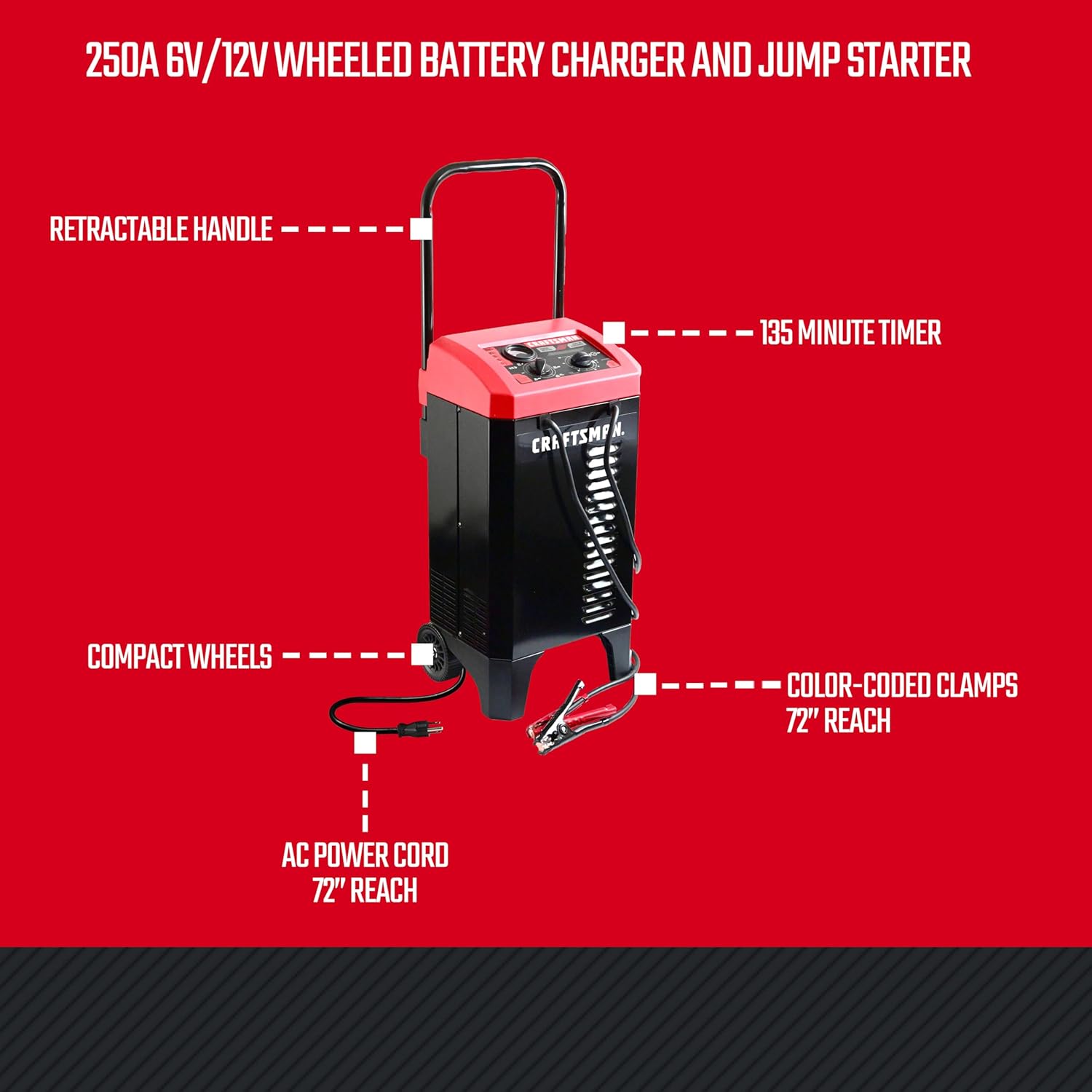 CRAFTSMAN CMXCESM233 Battery Charger & Engine Starter, 250A