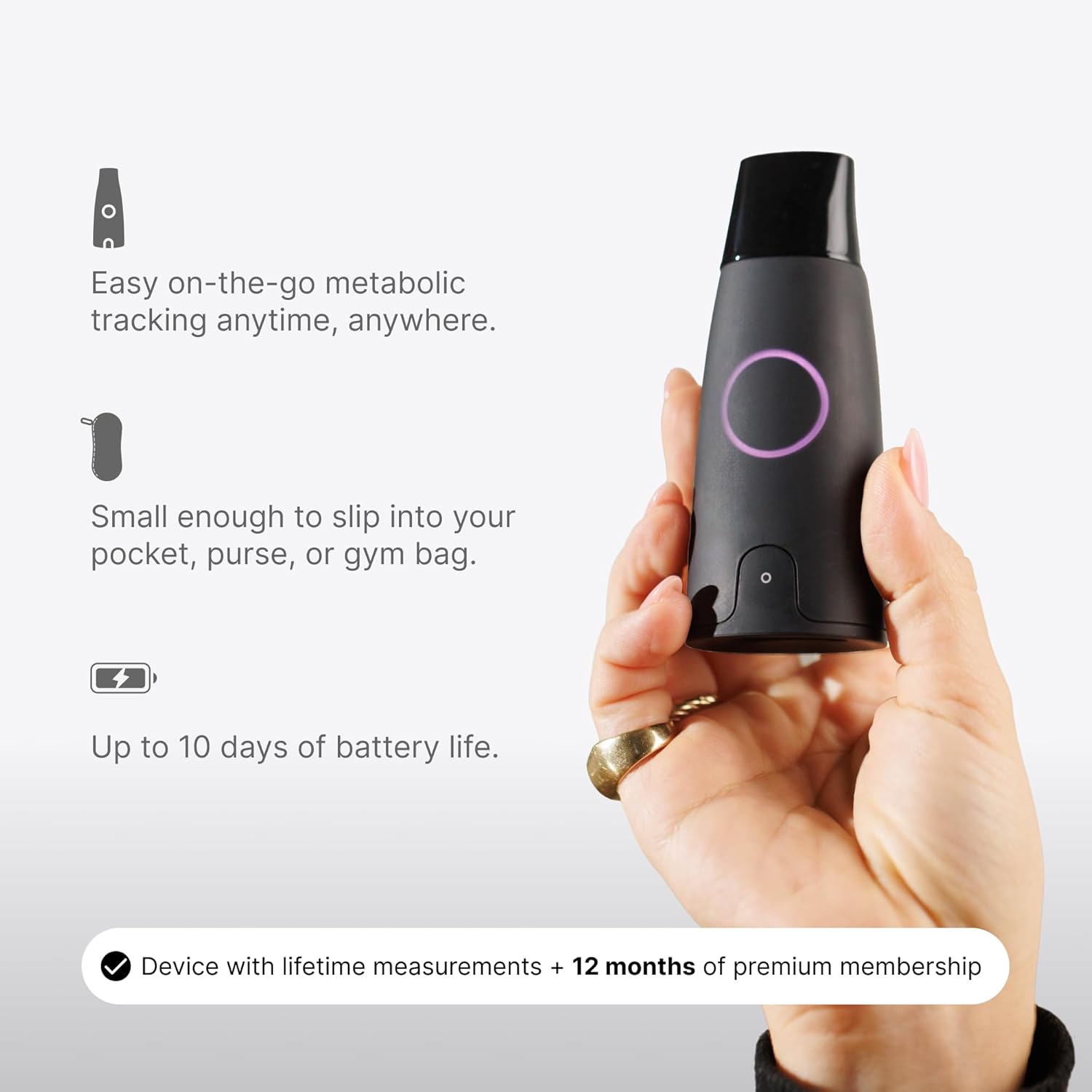 Lumen Metabolism Tracker, Real-Time Fat/Carb Burn, Nutrition Plans