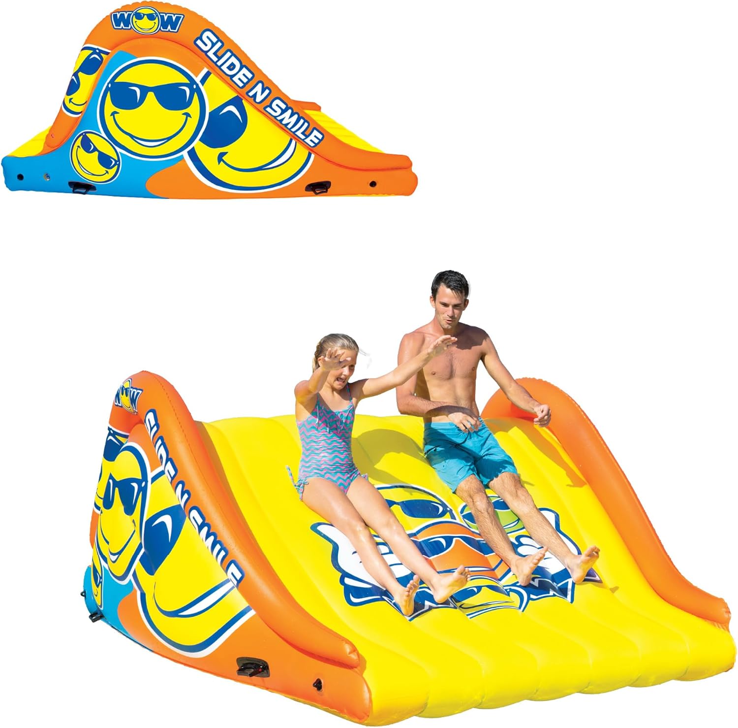 WOW Sports Slide N Smile Inflatable Water Slide, 9ft, 2 Lanes