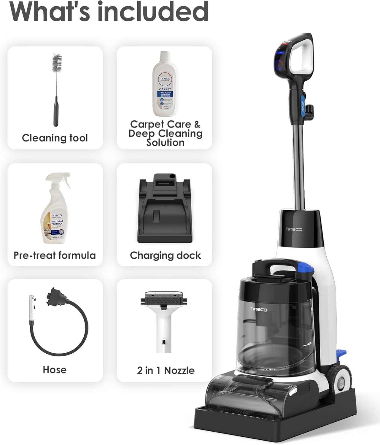 Tineco CARPET ONE Smart Carpet Cleaner, FlashDry, 167℉ PowerDry
